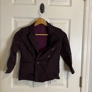 Vintage 90s Reniew Brand Little Boy's Maroon Dress Coat Jacket Size 6R